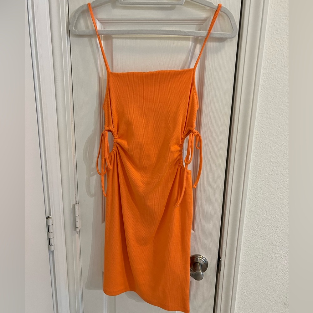 Zara Orange Cutout Mini Dress
